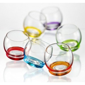 Crystalex Barevné tančící skleničky mini CRAZY 60 ml, 6 ks