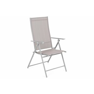 Skládací zahradní židle ocel / textilen Stříbrná / taupe,Skládací zahradní židle ocel / textilen Stříbrná / taupe