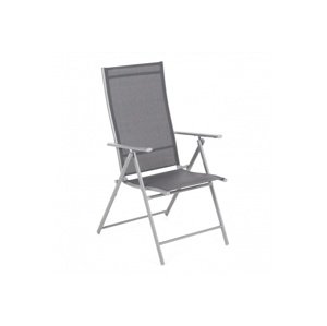 Skládací zahradní židle ocel / textilen Stříbrná / šedá,Skládací zahradní židle ocel / textilen Stříbrná / šedá