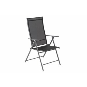Skládací zahradní židle ocel / textilen Černá / šedá,Skládací zahradní židle ocel / textilen Černá / šedá