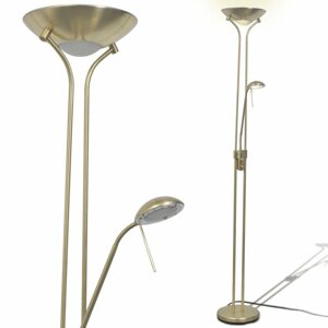 Stojací stmívací LED lampa Dekorhome Mosaz,Stojací stmívací LED lampa Dekorhome Mosaz