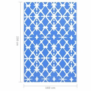 Venkovní koberec PP modrá / bílá Dekorhome 160x230 cm,Venkovní koberec PP modrá / bílá Dekorhome 160x230 cm