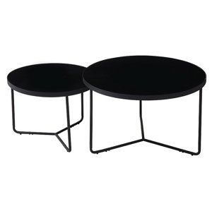 Konferenční stolek 2 ks ITALIA Černá,Konferenční stolek 2 ks ITALIA Černá