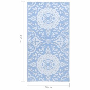 Venkovní koberec PP modrá Dekorhome 80x150 cm,Venkovní koberec PP modrá Dekorhome 80x150 cm
