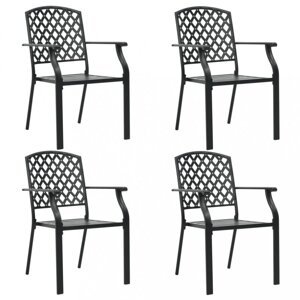 Stohovatelné zahradní židle 4 ks černá  Dekorhome,Stohovatelné zahradní židle 4 ks černá  Dekorhome