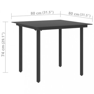 Zahradní jídelní stůl černá / sklo Dekorhome 80x80x74 cm,Zahradní jídelní stůl černá / sklo Dekorhome 80x80x74 cm