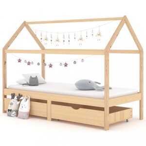 Dětská postel 90x200 borovice Dekorhome Přírodní dřevo,Dětská postel 90x200 borovice Dekorhome Přírodní dřevo