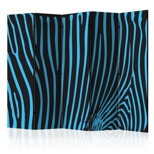 Paraván Zebra pattern (turquoise) Dekorhome 225x172 cm (5-dílný),Paraván Zebra pattern (turquoise) Dekorhome 225x172 cm (5-dílný)