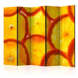Paraván Orange slices Dekorhome 225x172 cm (5-dílný),Paraván Orange slices Dekorhome 225x172 cm (5-dílný)