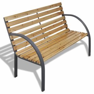 Železná zahradní lavička s dřevěnými laťkami,Železná zahradní lavička s dřevěnými laťkami
