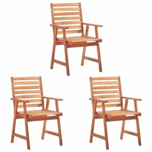 Zahradní jídelní židle 3 ks akáciové dřevo Dekorhome,Zahradní jídelní židle 3 ks akáciové dřevo Dekorhome