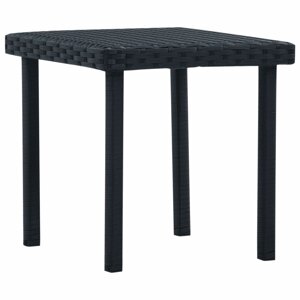 Zahradní čajový stolek polyratan Dekorhome Černá,Zahradní čajový stolek polyratan Dekorhome Černá