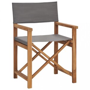 Režisérská židle teakové dřevo Dekorhome Šedá,Režisérská židle teakové dřevo Dekorhome Šedá