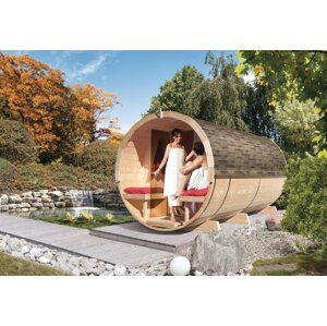Venkovní finská sudová sauna 216 x 400 cm Dekorhome,Venkovní finská sudová sauna 216 x 400 cm Dekorhome