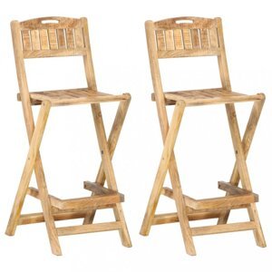 Skládací zahradní barové židle 2 ks mangovníkové dřevo Dekorhome,Skládací zahradní barové židle 2 ks mangovníkové dřevo Dekorhome