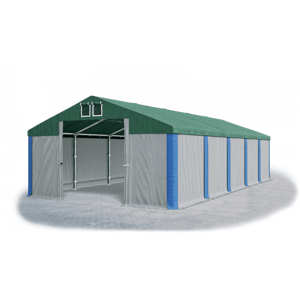 Garážový stan 4x6x2m střecha PVC 560g/m2 boky PVC 500g/m2 konstrukce ZIMA Šedá Zelená Modré,Garážový stan 4x6x2m střecha PVC 560g/m2 boky PVC 500g/m2