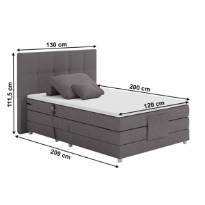 Elektrická polohovací boxspringová postel ISLA 120 x 200 cm,Elektrická polohovací boxspringová postel ISLA 120 x 200 cm