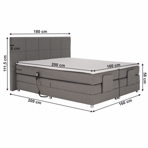 Elektrická polohovací boxspringová postel ISLA 160 x 200 cm,Elektrická polohovací boxspringová postel ISLA 160 x 200 cm