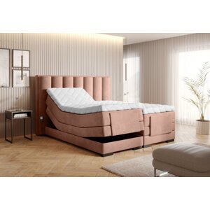 Elektrická polohovací boxspringová postel VERONA 160 Nube 24 - růžová,Elektrická polohovací boxspringová postel VERONA 160 Nube 24 - růžová