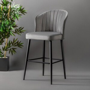 Barová židle 4 ks Rubi šedá a černá