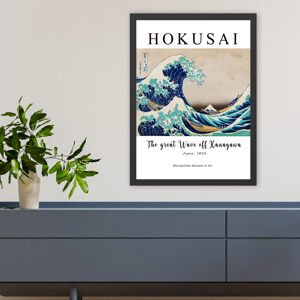 Dekorativní obraz Hokusai VLNA Polystyren 55x75cm