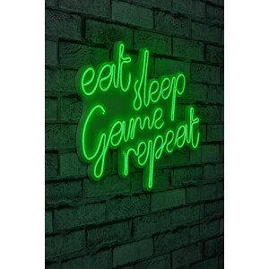 Dekorativní LED osvětlení EAT SLEEP GAME REPEAT zelená