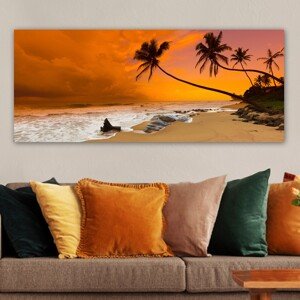 Obraz na plátně Pláž při západu slunce