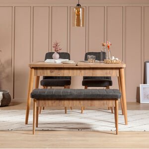 Jídelní set stůl, židle, lavice VINA borovice atlantic, antracit