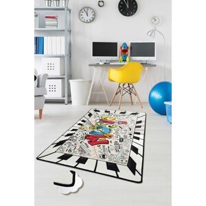 Dětský koberec(100 x 160 cm) MUSIC bílý