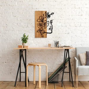 Nástěnná dekorace dřevo KVĚTINOVÝ OBLIČEJ 40 x 58 cm