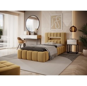 Čalouněná postel LAMICA 90 cm dřevěný rošt, box Nube 45