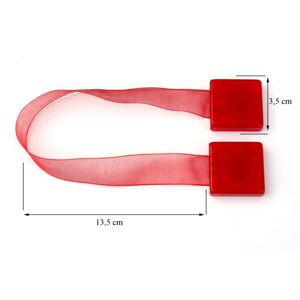 Dekorační ozdobná spona na záclony a závěsy s magnetem SAMY červená, 3,5x3,5 cm Mybesthome cena za 2 ks v balení