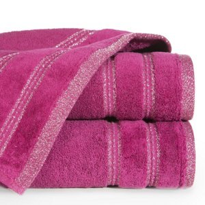 Bavlněný froté ručník s proužky OLA 50x90 cm, tmavě růžová, 500 gr Mybesthome Varianta: ručník - 1 kus 50x90 cm