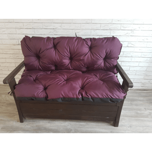 Prošívané sezení JONAS color 15 ŠVESTKOVÁ různé rozměry, polstr na zahradní lavici - sedák s opěrkou, Mybesthome Rozměr: 135x60x50 cm