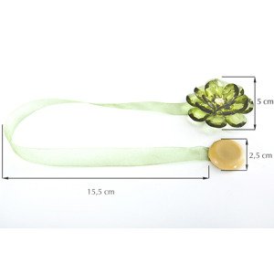 Dekorační ozdobná spona na záclony a závěsy s magnetem VALERIA 2, zelená, Ø 5 cm 2 kusy v balení Mybesthome