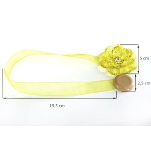 Dekorační ozdobná spona na záclony a závěsy s magnetem VALERIA 2, žlutá, Ø 5 cm 2 kusy v balení Mybesthome