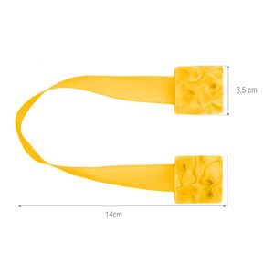 Dekorační ozdobná spona na záclony a závěsy s magnetem SAMY žlutá, 3,5x3,5 cm Mybesthome cena za 2 ks v balení