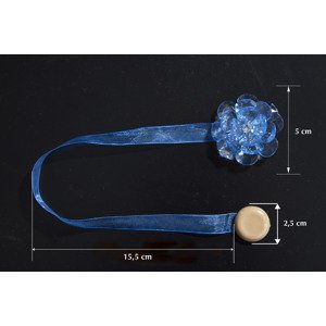 Dekorační ozdobná spona na záclony a závěsy s magnetem VALERIA 2, modrá, Ø 5 cm 2 kusy v balení Mybesthome