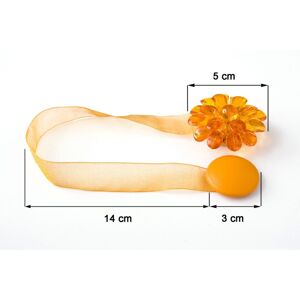 Dekorační ozdobná spona na záclony a závěsy s magnetem MONICA, pomerančová, Ø 5 cm Mybesthome cena za 2 ks v balení