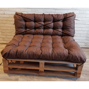 Paletový prošívaný sedák ALEX 120x80 cm, barva HNĚDÁ, Mybesthome