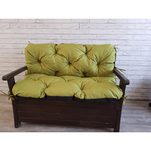 Prošívané sezení ELIAS, polstr na zahradní lavici - sedák s opěrkou, OLIVOVÁ 32, různé rozměry, Mybesthome Rozměr: 100x60x50 cm