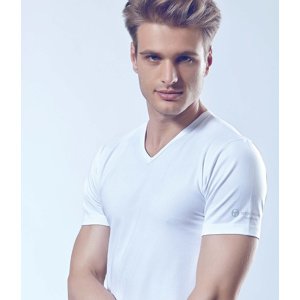 Pánské spodní prádlo - tričko s krátkým rukávem, výstřih do "V" TV550, bílá, Sergio Tacchini Velikost: bianco M (5) vel. 50