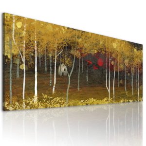 Obraz na plátně GOLDEN WOOD různé rozměry Ludesign ludesign obrazy: 100x40 cm
