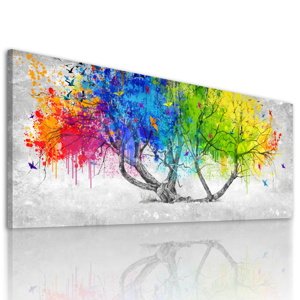 Obraz na plátně COLORS TREE A různé rozměry Ludesign ludesign obrazy: 120x50 cm