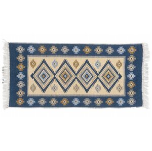 Kusový oboustranný vzorovaný koberec KILIM - ROMBY světle modrá 120x180 cm Multidecor