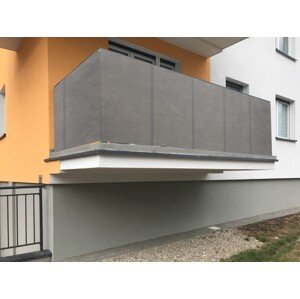 Balkonová zástěna OSLO šedá, výška 80 cm, šířka různé rozměry MyBestHome Rozměr: 80x600 cm rozteč 25 cm