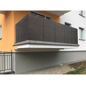 Balkonová zástěna OSLO grafitová, výška 80 cm, šířka různé rozměry MyBestHome Rozměr: 80x400 cm rozteč 25 cm