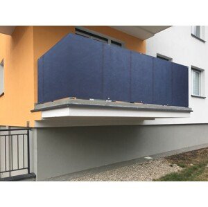 Balkonová zástěna OSLO modrá, výška 80 cm, šířka různé rozměry MyBestHome Rozměr: 80x400 cm rozteč 25 cm