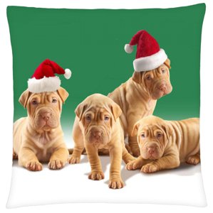 Vánoční polštář s motivem vánočních psích kamarádů Mybesthome 40x40 cm Varianta: Povlak na polštář, 40x40 cm