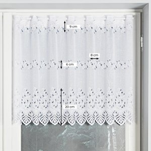 Dekorační metrážová vitrážová záclona IZA bílá výška 80 cm MyBestHome Cena záclony je uvedena za běžný metr